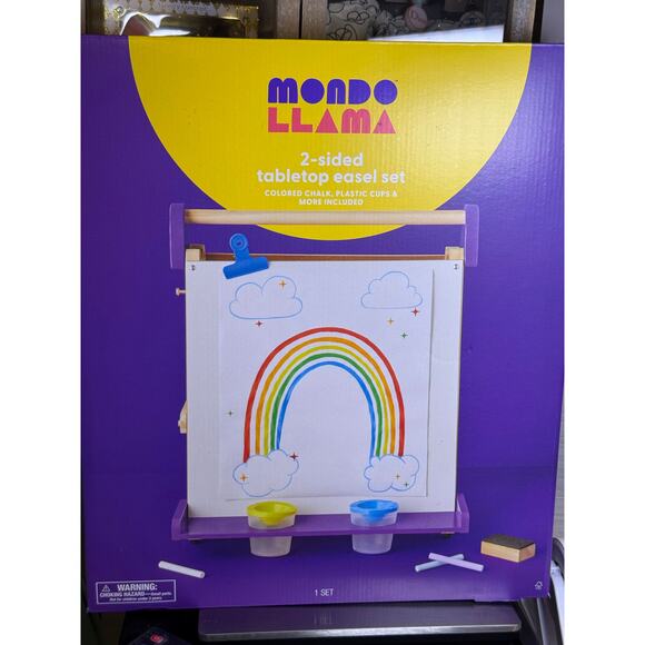 Mondo Llama 2-Sided Tabletop Easel Set - NEW in BOX - Picture 1 of 6